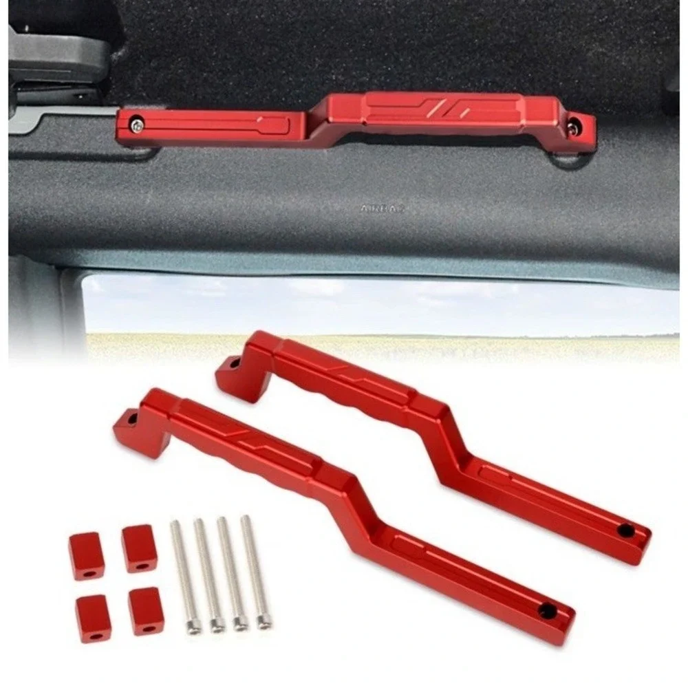 Rear Grab Handles For Ford Bronco 2021-2026 Rear Seat 4-Door Aluminum Red